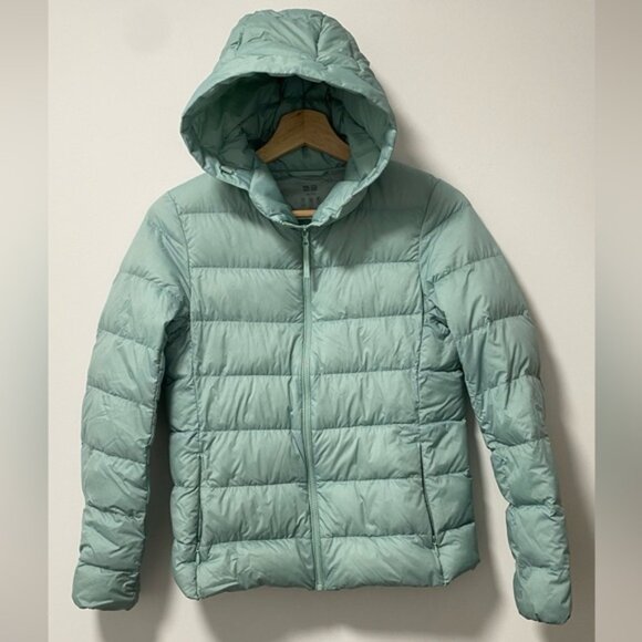Uniqlo Ultra Light Down Jacket Light Blue Size XXS — 90% Down Fill 10% Feathers - Picture 2 of 9